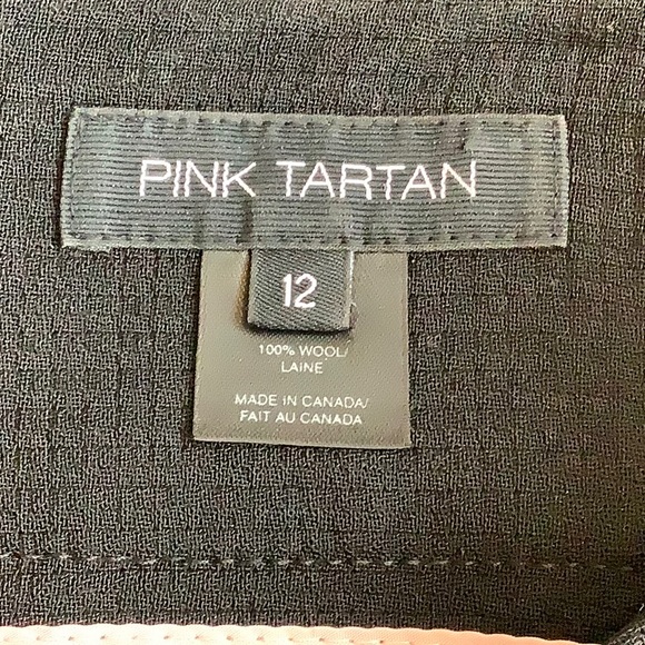 Black 100% Wool Pink Tartan Skirt - size 12 - FTTS - Picture 5 of 6